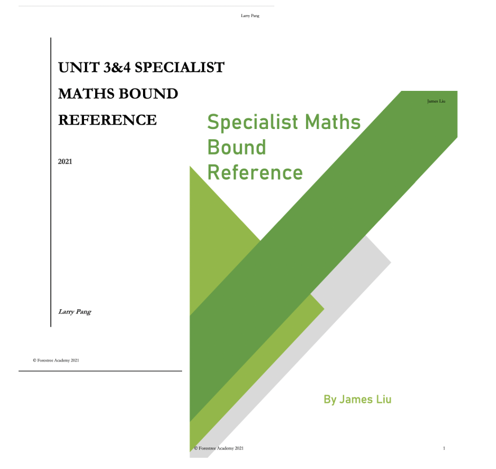 Specialist Maths Bound References